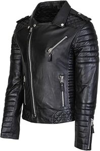 Men's Black REAL Lambskin Leather <b>Biker</b> <b>Jacket</b> VINTAGE GENUINE MOTORCYCLE <b>JACKETS</b> FOR MEN - Product Image 3