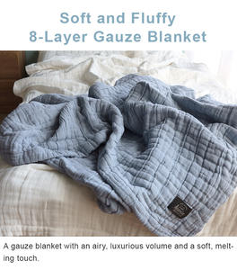 Couverture en gaze 8 couches 100% coton tissé au Japon, personnalisable, 140*200cm, douce, respirante, écologique, lavable, 1kg, quatre couleurs - Product Image 3