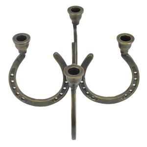 Table Centerpiece Items Horse <b>Shoe</b> Style Candle <b>Holder</b> Metal Candle Stand 4 Arms Brass Antique Finish Latest Design - Product Image 2