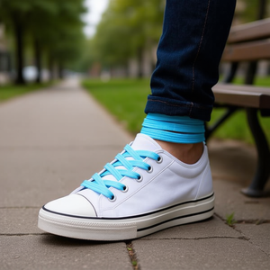 Laccio per scarpe Ilan 90 cm, piatto, azzurro, per sneakers - Product Image 2