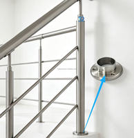 Support mural en acier inoxydable au design moderne 316/304 pour main courante avec tube rond, support de tuyau métallique et plaque de base à bride