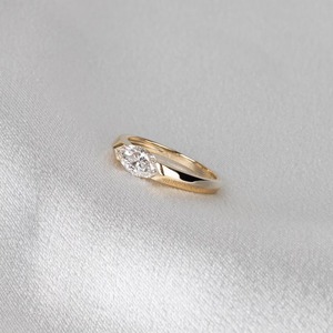 Anillo de Diamante de Laboratorio con Corte Marquesa de Lujo, en Oro Amarillo de 14K, con Engaste en V, Anillo de Promesa o Aniversario, Joyería Elegante - Product Image 2