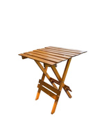Table d'appoint pliante vintage en bois, compacte, portable, pour patio extérieur, meuble d'appoint