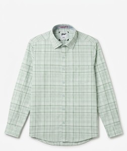 เสื้อเชิ้ตลำลองแขนยาวลายสก๊อตสีเขียวสำหรับผู้ชาย ปกพับได้ ระบายอากาศได้ดี เหมาะสำหรับใส่ในฤดูใบไม้ผลิ - Product Image 4