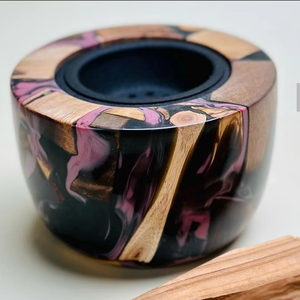 Quemador de incienso artesanal de resina y madera, medkhan bakhoor aromático - tradicional - Product Image 1