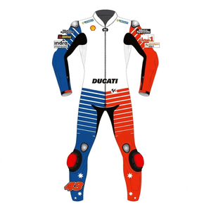 ชุดแข่งรถมอเตอร์ไซค์แบบชิ้นเดียว Francesco Bagnaia Rucati MotoCP ระดับมืออาชีพ พร้อมเกราะป้องกัน CE ระดับ 2 แบบจั๊มสูท/ชุดแข่ง - Product Image 1