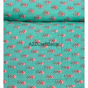 Tissu indien Sanganeri imprimé à la main 100 % coton de Jaipur, respirant, écologique et léger pour filles - Vente en gros - Product Image 5