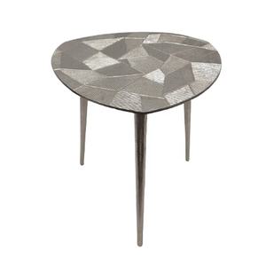 โต๊ะอลูมิเนียมสีเทาห้องนั่งเล่นโลหะแฟนซีหรูหรา3ขาห้องนั่งเล่นสำหรับทำด้วยมือขายส่งจำนวนมาก - Product Image 1