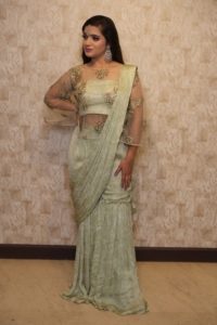 Elegant Green color Drape Saree look with Embroidered <b>Top</b> for Wedding <b>Indian</b> Traditional wear women floor Length Regular Fit - Product Image 6