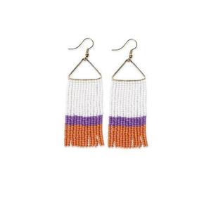 Boucles d'oreilles classiques brodées de perles de rocaille motif papillon, légères, faites à la main, en coton perlé, accessoires personnalisés en cristal - Product Image 5