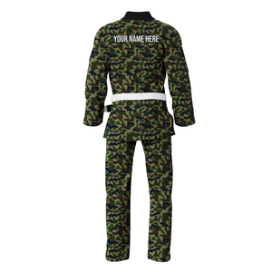 Camouflage BJJ <b>Kimono</b> 100% Pearl Weave Cotton Regular Fit Adult Unisex Martial Arts Wear Digital Print Front Logo UV Protection - Product Image 2