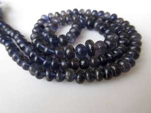 Perles rondes en iolite bleue naturelle, perles rondes en iolite lisses, brin de perles pour la fabrication de bijoux DIY - Product Image 6