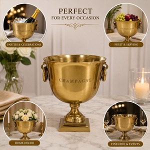 Premium Quality Champagne Bowl <b>Ice</b> <b>Bucket</b> with <b>Gold</b> Plating Custom Logo for Ladies Kitty Party Hotels Bars Clubs Home Events Set - Product Image 1