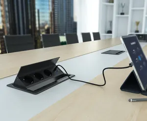 Outlet meja USB pengisian cepat konferensi, Stopkontak dudukan meja Pop Up Universal multifungsi