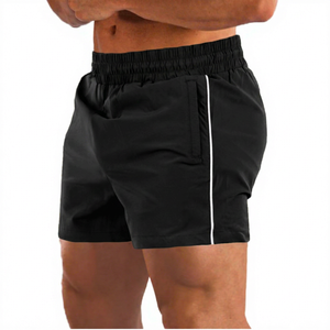 Men's Sporty Solid Green Eco-Friendly <b>Quick</b> <b>Dry</b> Breathable Elastic Waist <b>Shorts</b> - Product Image 3