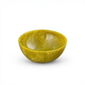 Handmade Polished Eco-Friendly Dishwasher Safe Resin Bowl <b>Green</b> Crackle Glaze Modern Luxury Design Stackable for <b>Food</b> Serving - Product Image 2