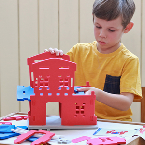 Ensemble de jeu de luxe pour caserne de pompiers à 2 étages - Puzzle 3D en mousse EVA souple avec camion de pompiers et accessoires de pompier, jouet éducatif STEM - Product Image 3