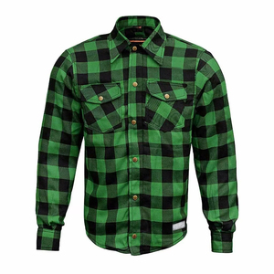 Green Black Checkered Flannel <b>Shirt</b> Men's Long Sleeve Cotton Autumn Casual Top High Quality Customized Kevlar <b>Shirts</b> - Product Image 1