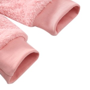 Unisex <b>Pink</b> Fleece Hooded <b>Sweatshirt</b> Oversized Casual Winter Pullover Solid Color Knitted Plain Dyed Anti-Pilling - Product Image 3