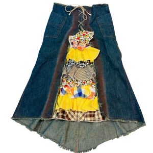 Jupe en jean patchwork à forte demande à la mode quantité minimale de commande d'usine de vêtement du Vietnam 50 pcs - Product Image 1