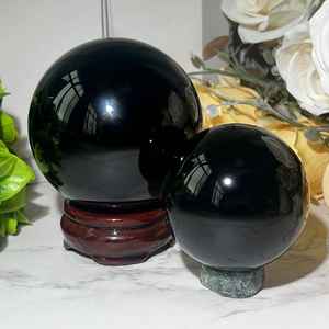 Esfera de Obsidiana Negra Natural, Resistente, Pulida, para Sanación, Meditación, Feng Shui, Hogar, Navidad, Amuleto del Amor - Product Image 5