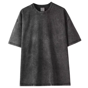 Camiseta de Hombre de Algodón 100% Lavado, Color Sólido, Ecológica, Personalizada, de Manga Corta, Cuello Redondo, Informal, Tejido No Tejido, de Secado Rápido, Venta al Por Mayor - Product Image 1