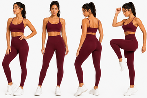 Premium Womens Vintage Solid Gym & Yoga Leggings | Knitted 240 GSM Polyester Activewear | High Waist Capris <b>Tummy</b> <b>Control</b> - Product Image 5