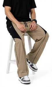 <b>Men's</b> Black Sweatpants <b>White</b> Side Stripe Elastic Waist Drawstring Casual <b>Joggers</b> Breathable Lightweight Polyester Straight Flat - Product Image 4