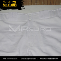 Pantalon de baseball unisexe blanc personnalisé, imprimé par sublimation, respirant, coupe ajustée, fermeture éclair, 100 % polyester, vêtements de sport pour adultes