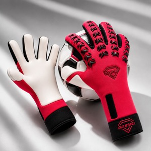 Guantes de Portero de Fútbol Rojos y Blancos, Dedos Completos, Antideslizantes, Transpirables, con Correa de Muñeca Ajustable, Unisex - Product Image 5