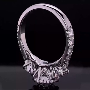 Anillo de Compromiso de Diamantes Naturales de Corte Brillante para Mujer en Oro Blanco de 14K, Certificado G VS2, Corte Excelente, Estilo Clásico de Lujo, Regalo - Product Image 4