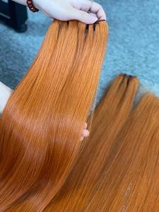 Extensiones de cabello humano virgen Remy recto de jengibre naranja con cierre Paquetes de cabello de color vietnamita - Product Image 4