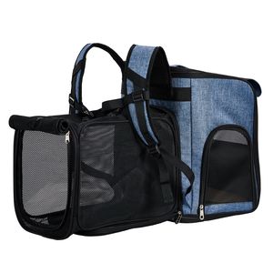 Zaino Trasportino Morbido per Cani e Gatti di Piccola Taglia con Estensione Posteriore Espandibile e Rete Traspirante per Viaggi - Product Image 4