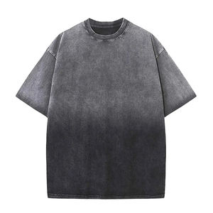 T-shirts pour hommes délavés à l'acide, faible MOQ, vente en gros, personnalisables, vintage, 100% coton - Product Image 1