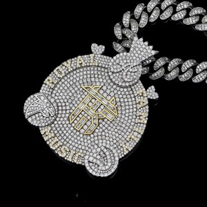 Custom Vvs Moissanite 3D Name Men Hip Hop Style Rhodium Plated 925 Silver <b>Iced</b> <b>Out</b> Diamond Link <b>Chain</b> Letter Pendant Jewelry - Product Image 4