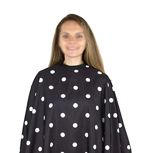 RAMAFHH MEDAX R&M-BC-51 Cape de coiffure noire à pois blancs, manches longues, résistante à l'eau, confortable et personnalisable - Product Image 5
