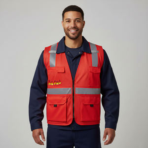 Gilet de sécurité haute visibilité en maille respirante avec bande réfléchissante, durable et anti-boulochage, pour les travailleurs de la construction et des entrepôts - Product Image 1