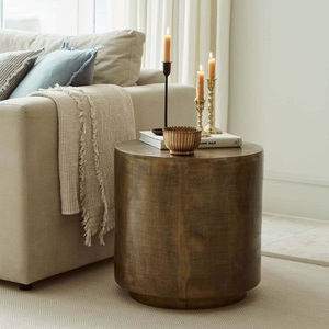 Mesa Auxiliar de Aluminio de Alta Calidad, Muebles de Primera Calidad, Detalle Metálico, para Hotel, Hogar, Sala de Estar, Otomana, Latón - Product Image 6