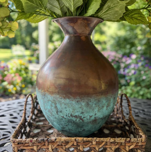 Brass Antique and Green Patina Finished Metal <b>Planter</b> Medium Size Available for Home & Garden Decoration Use Entryway Outdoor - Product Image 2