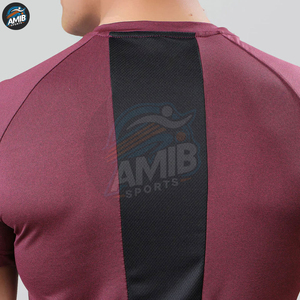 Camiseta Deportiva Transpirable para Hombre, para Gimnasio, Entrenamiento, de Poliéster/Algodón, de Secado Rápido, Compresión - Product Image 5