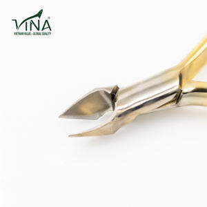 Gold Coated <b>Cuticle</b> Nipper VNC-999-GC Carbon Steel Round Blade for Nail Cleaning and Skin Trimming - Product Image 2