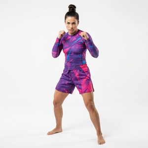 Women Mixed Martial Arts Sublimation Printed Fitted Compression <b>Shorts</b> <b>and</b> <b>Top</b> Set Moisture Wicking Athletic Wear - Product Image 3