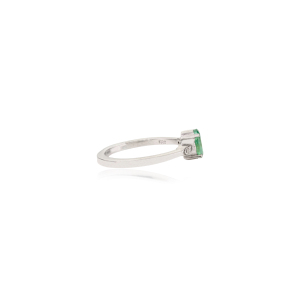 Anillo para Mujer con Esmeralda Natural de Forma Ovalada y Diamante Redondo, Piedra de Nacimiento de Mayo, Joyería Fina Hecha a Mano, Accesorios al por Mayor - Product Image 5