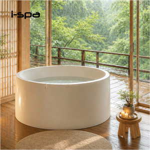 Freestanding Acrylic Bathtub Seamless White Soaker Tub Air Massage Spa Drainer Center <b>Drain</b> for Hotel Apartment Villa <b>Bathroom</b> - Product Image 1