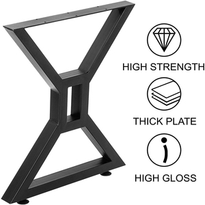Industrial Metal Furniture <b>Legs</b> 28" Hollow Shaped Table <b>Legs</b>, Metal Table <b>Legs</b> 2PCs, 440Lbs Loading DIY Coffee Table EDPTBL027 - Product Image 4