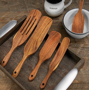 Indian manufacture Made Solid Wood <b>Spurtle</b> Spoon Kitchen Tool for Sourdough Starter Baking & Cooking Everyday use - Product Image 1