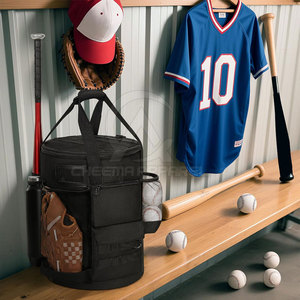 Bolsa de béisbol de gran capacidad para viaje con compartimentos separados para zapatos y pelota, correas de hombro ajustables - Product Image 4