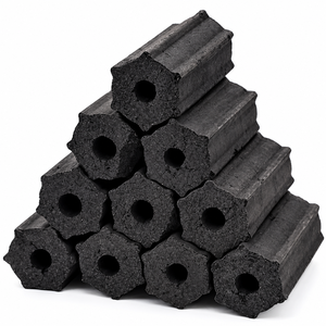 Briquettes de charbon de bois hexagonales en coque de noix de coco Cocotronics Energy, 75 % de carbone fixe, 5100-7500 Kcal/kg, longue durée de combustion, combustible pour barbecue - Product Image 1