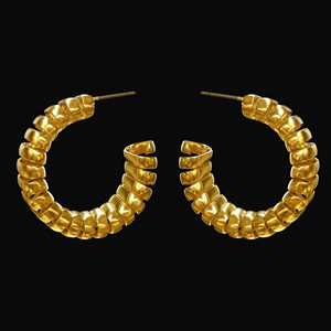 PRAO 2 <b>Fine</b> <b>Hoop</b> <b>Earrings</b> Anti-Tarnish Gold Plated Spiral Design Elegant and Luxurious Style - Product Image 4