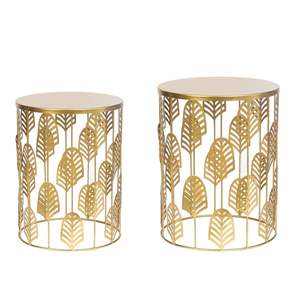 Table d'appoint en métal glamour, offrant une touche luxueuse grâce à sa finition polie et à sa conception structurelle sophistiquée - Product Image 6